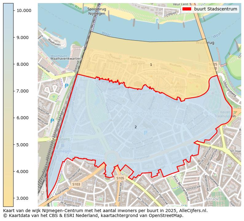 Afbeelding van de buurt Stadscentrum op de kaart.