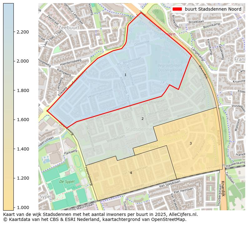 Afbeelding van de buurt Stadsdennen Noord op de kaart.