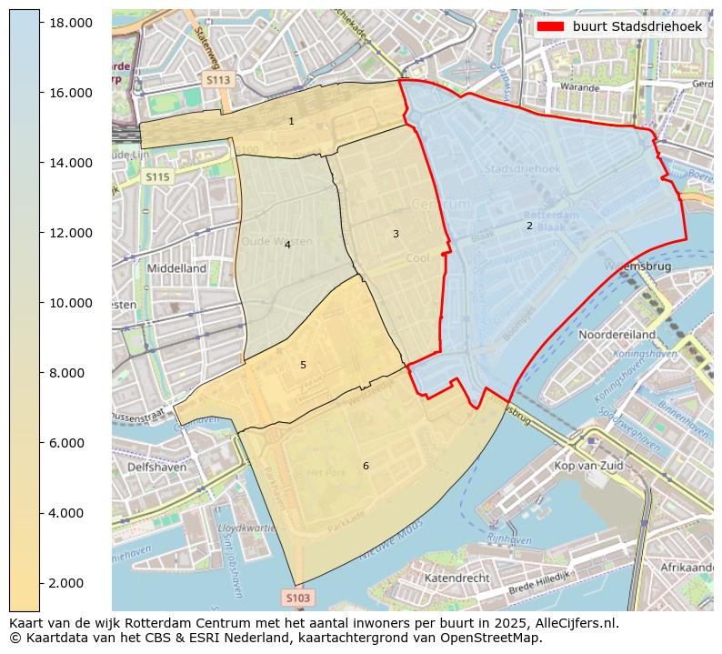 Afbeelding van de buurt Stadsdriehoek op de kaart.
