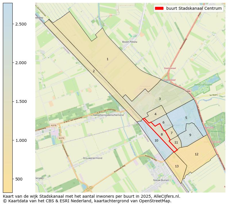 Afbeelding van de buurt Stadskanaal Centrum op de kaart.