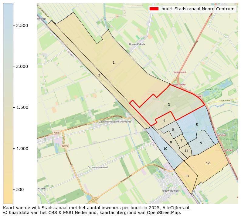 Afbeelding van de buurt Stadskanaal Noord Centrum op de kaart.