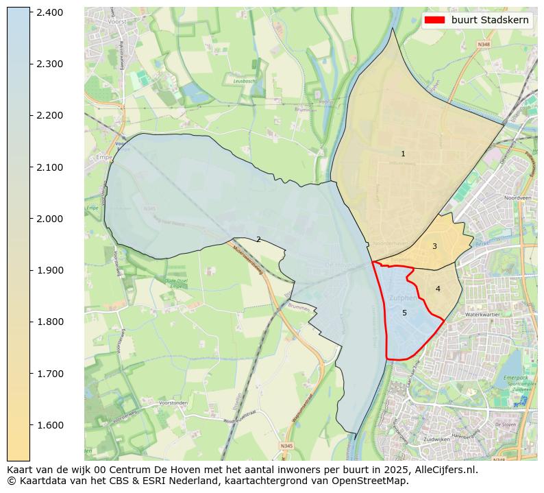 Afbeelding van de buurt Stadskern op de kaart.