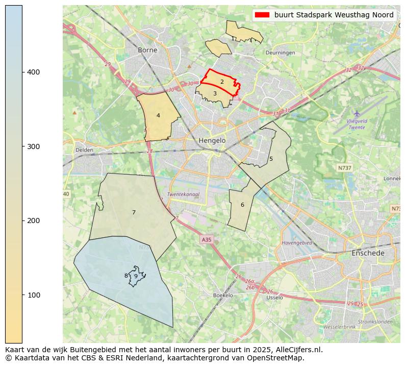 Afbeelding van de buurt Stadspark Weusthag Noord op de kaart.