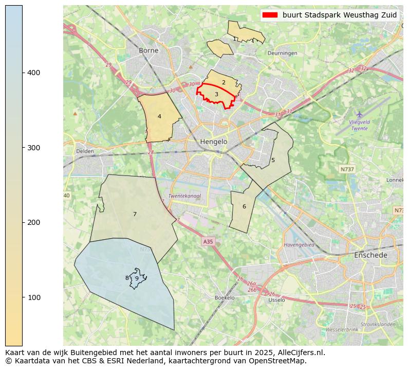 Afbeelding van de buurt Stadspark Weusthag Zuid op de kaart.