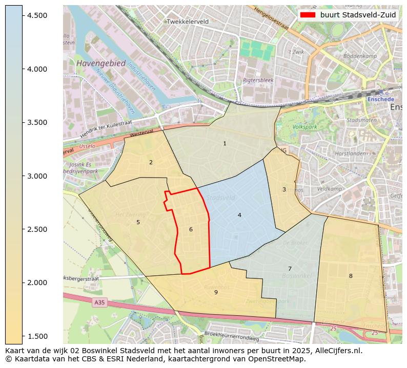 Afbeelding van de buurt Stadsveld-Zuid op de kaart.
