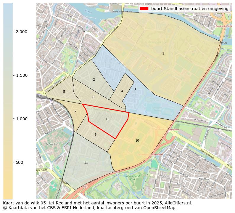 Afbeelding van de buurt Standhasenstraat en omgeving op de kaart.