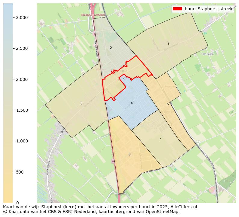 Afbeelding van de buurt Staphorst streek op de kaart.
