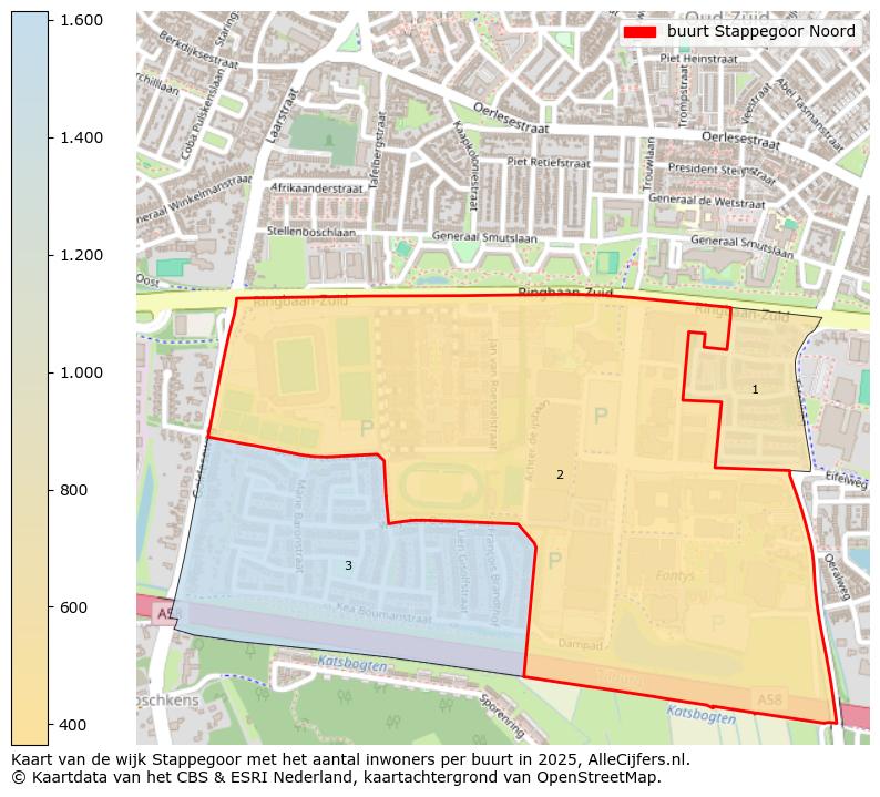 Afbeelding van de buurt Stappegoor Noord op de kaart.