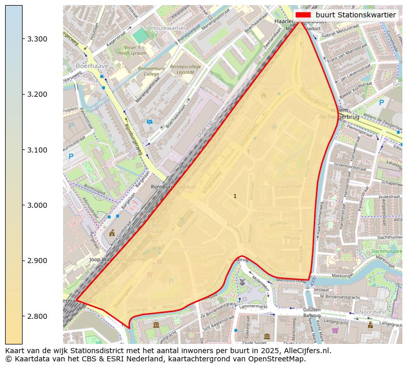 Afbeelding van de buurt Stationskwartier op de kaart.