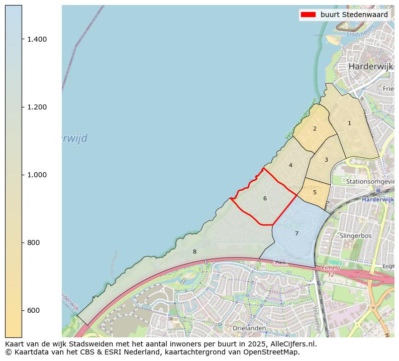 Afbeelding van de buurt Stedenwaard op de kaart.
