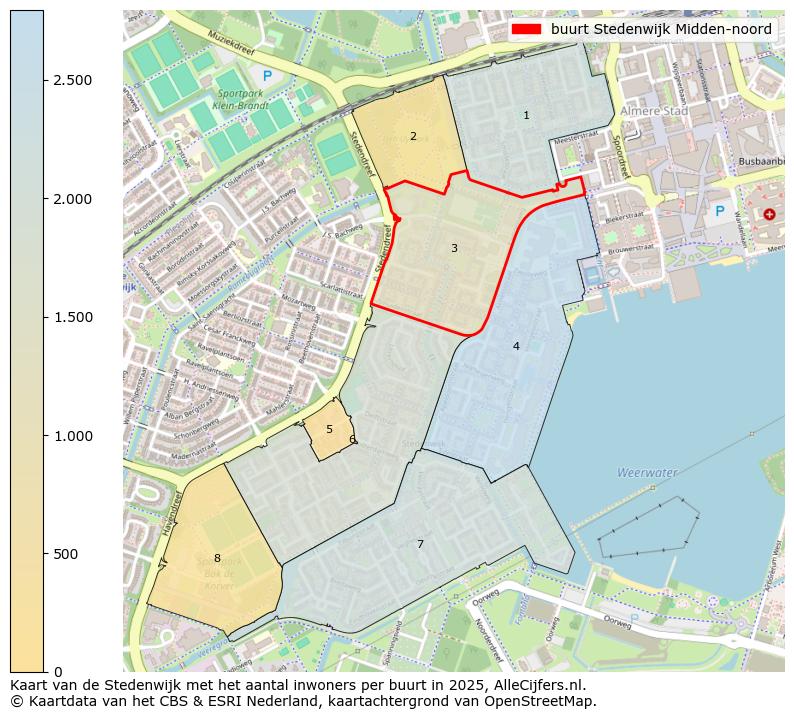 Afbeelding van de buurt Stedenwijk Midden-noord op de kaart.