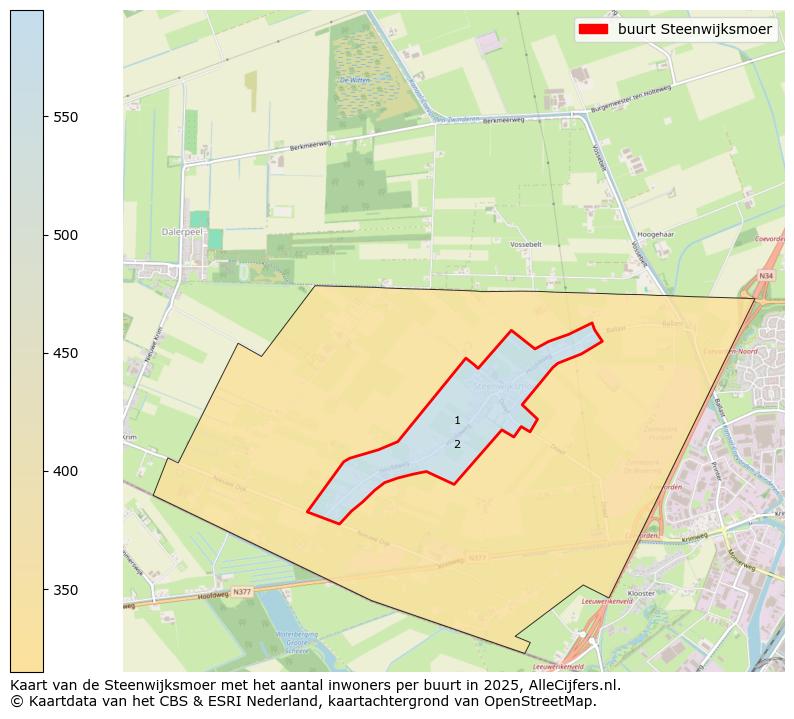 Afbeelding van de buurt Steenwijksmoer op de kaart.