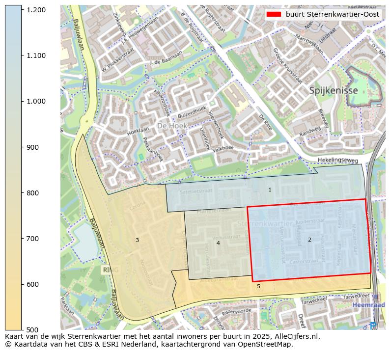 Afbeelding van de buurt Sterrenkwartier-Oost op de kaart.