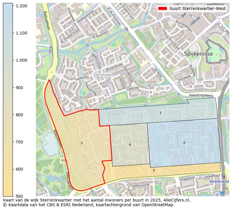 Afbeelding van de buurt Sterrenkwartier-West op de kaart.