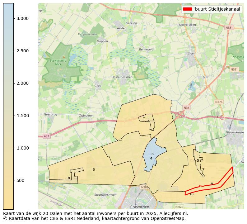 Afbeelding van de buurt Stieltjeskanaal op de kaart.