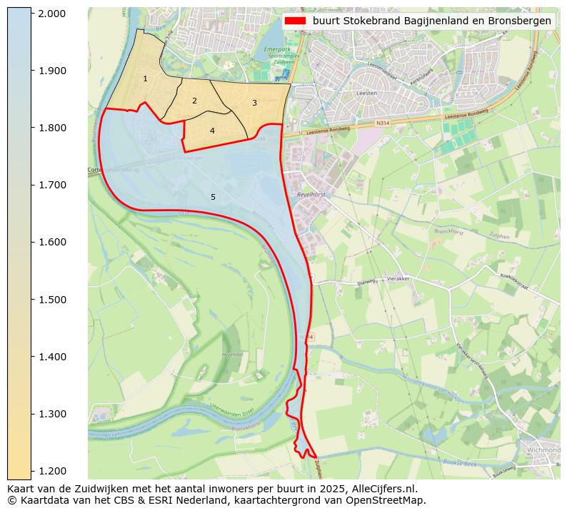 Afbeelding van de buurt Stokebrand Bagijnenland en Bronsbergen op de kaart.