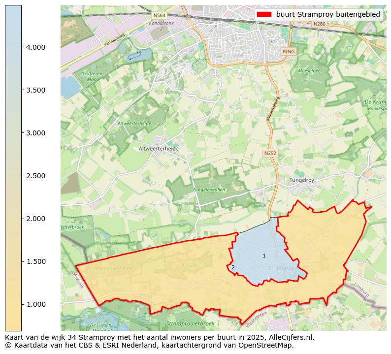Afbeelding van de buurt Stramproy buitengebied op de kaart.