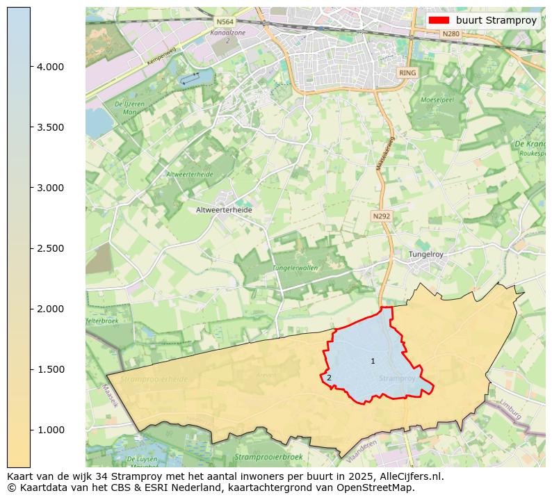 Afbeelding van de buurt Stramproy op de kaart.