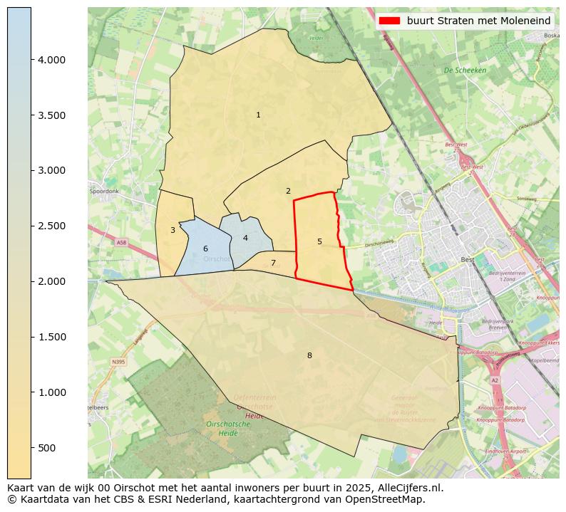 Afbeelding van de buurt Straten met Moleneind op de kaart.