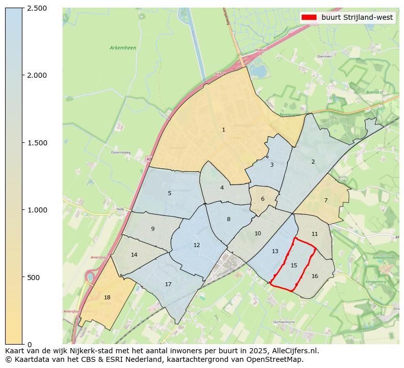 Afbeelding van de buurt Strijland-west op de kaart.