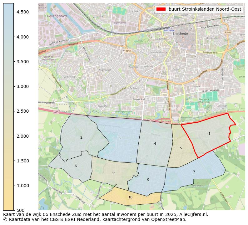 Afbeelding van de buurt Stroinkslanden Noord-Oost op de kaart.