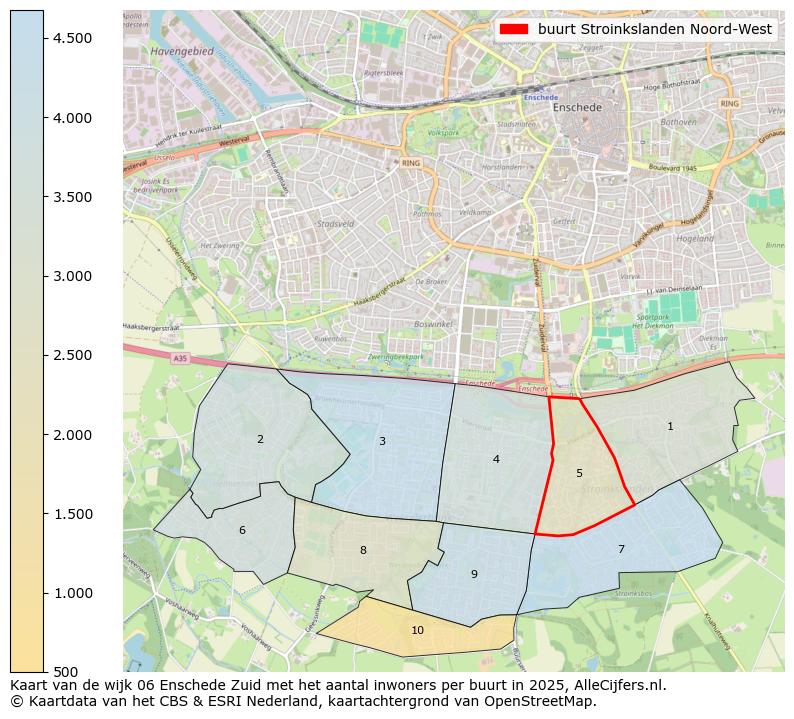 Afbeelding van de buurt Stroinkslanden Noord-West op de kaart.