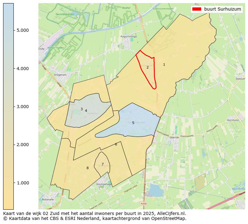 Afbeelding van de buurt Surhuizum op de kaart.