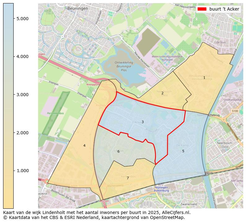Afbeelding van de buurt ’t Acker op de kaart.