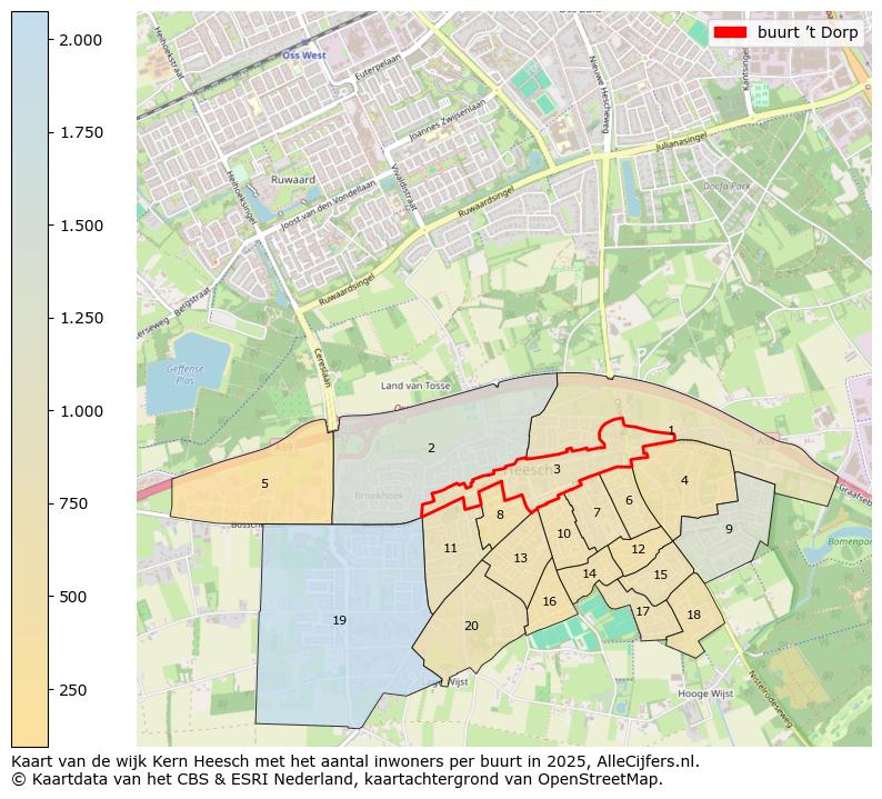 Afbeelding van de buurt ’t Dorp op de kaart.