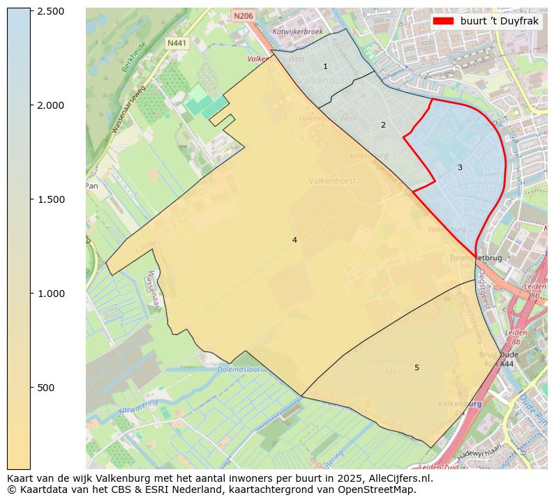 Afbeelding van de buurt ’t Duyfrak op de kaart.