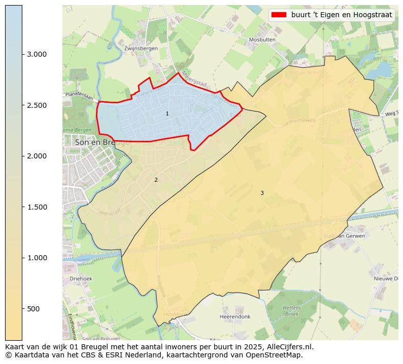 Afbeelding van de buurt ’t Eigen en Hoogstraat op de kaart.