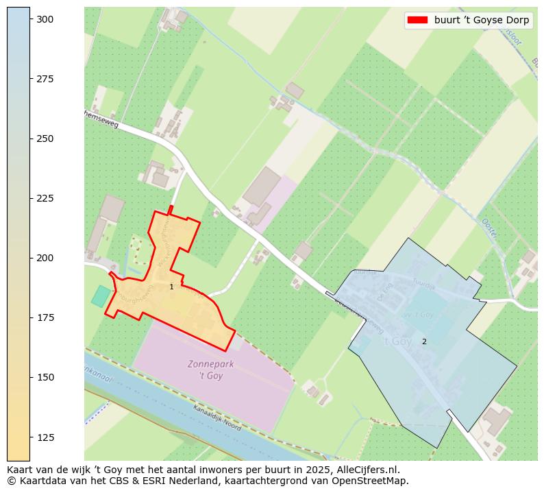 Afbeelding van de buurt ’t Goyse Dorp op de kaart.