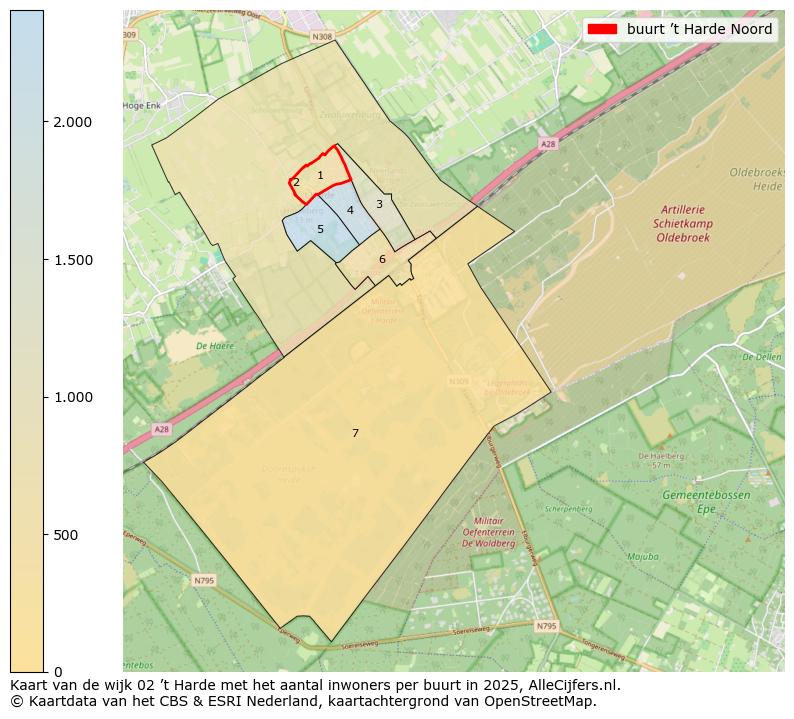 Afbeelding van de buurt ’t Harde Noord op de kaart.