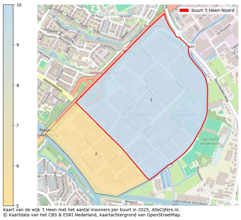 Afbeelding van de buurt ’t Heen-Noord op de kaart.