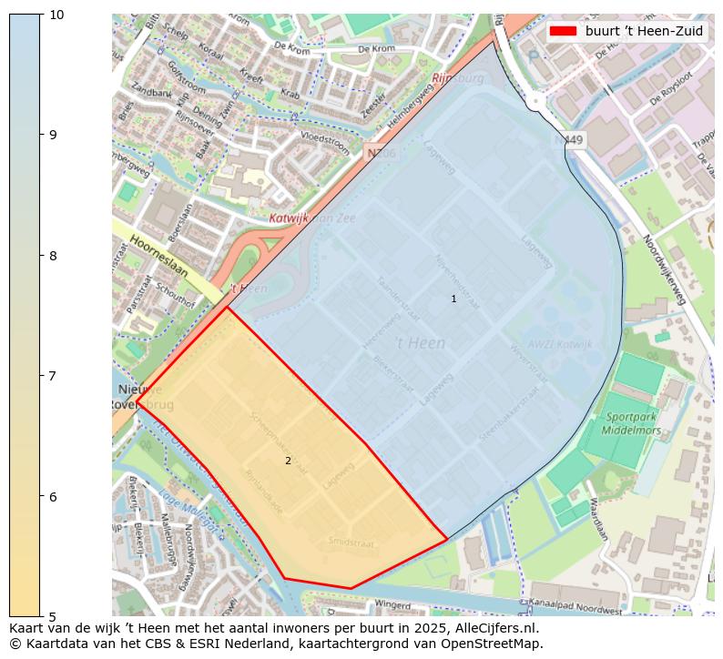 Afbeelding van de buurt ’t Heen-Zuid op de kaart.