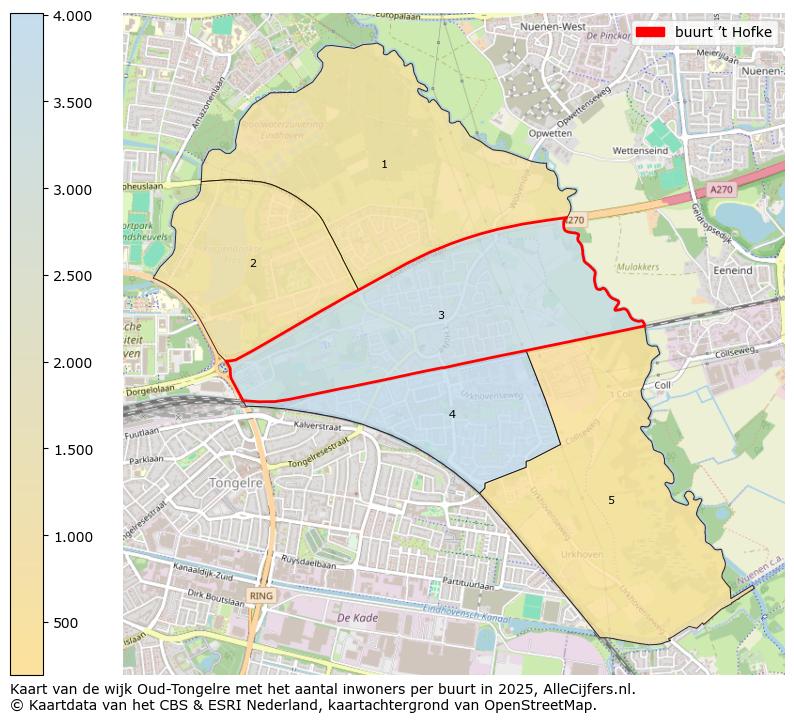 Afbeelding van de buurt ’t Hofke op de kaart.