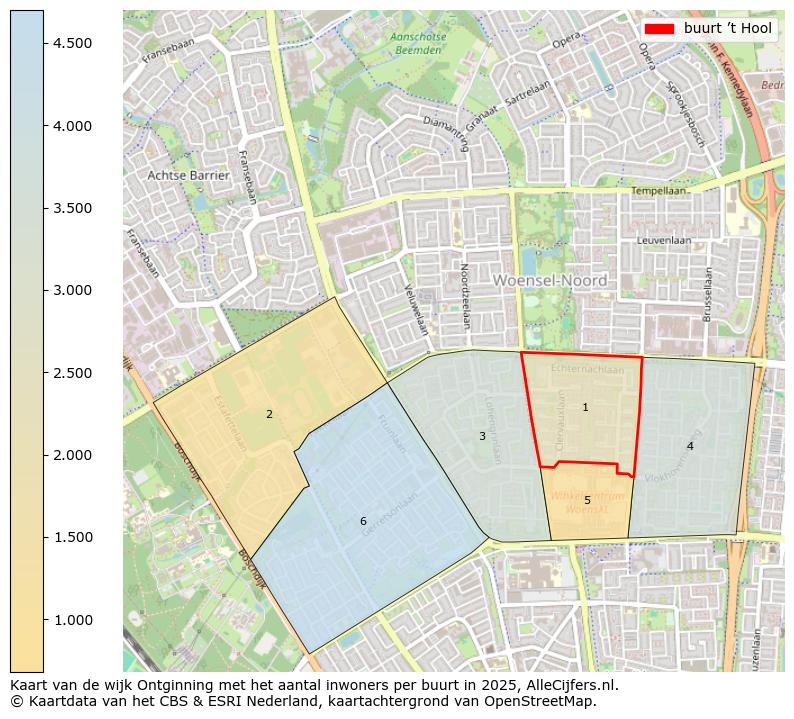 Afbeelding van de buurt ’t Hool op de kaart.