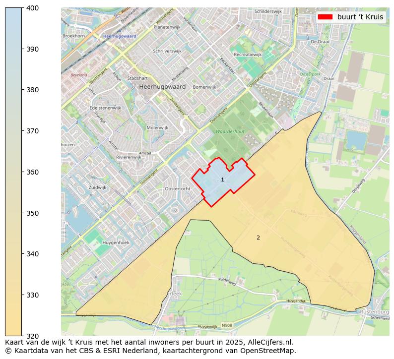 Afbeelding van de buurt ’t Kruis op de kaart.