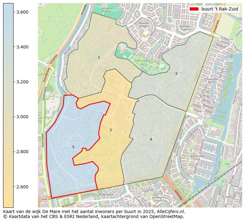Afbeelding van de buurt ’t Rak-Zuid op de kaart.