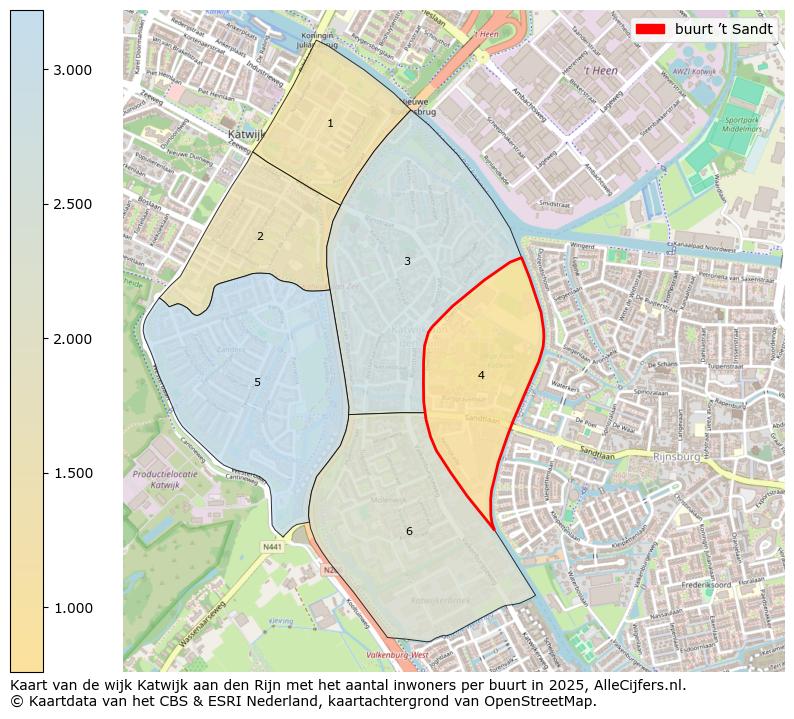 Afbeelding van de buurt ’t Sandt op de kaart.