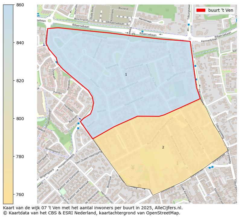 Afbeelding van de buurt ’t Ven op de kaart.
