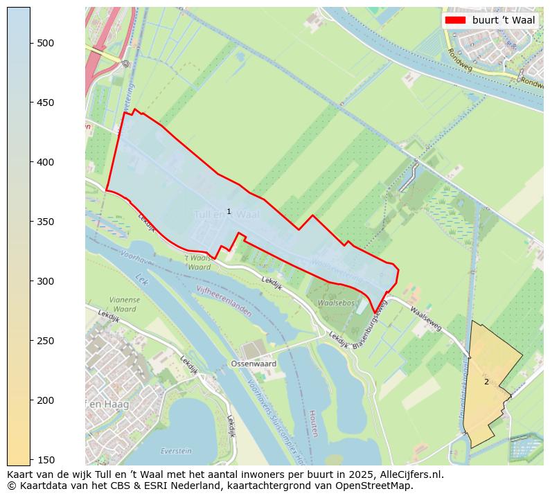 Afbeelding van de buurt ’t Waal op de kaart.