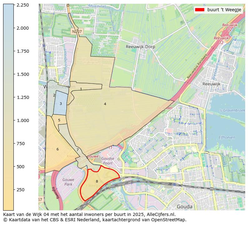 Afbeelding van de buurt ’t Weegje op de kaart.