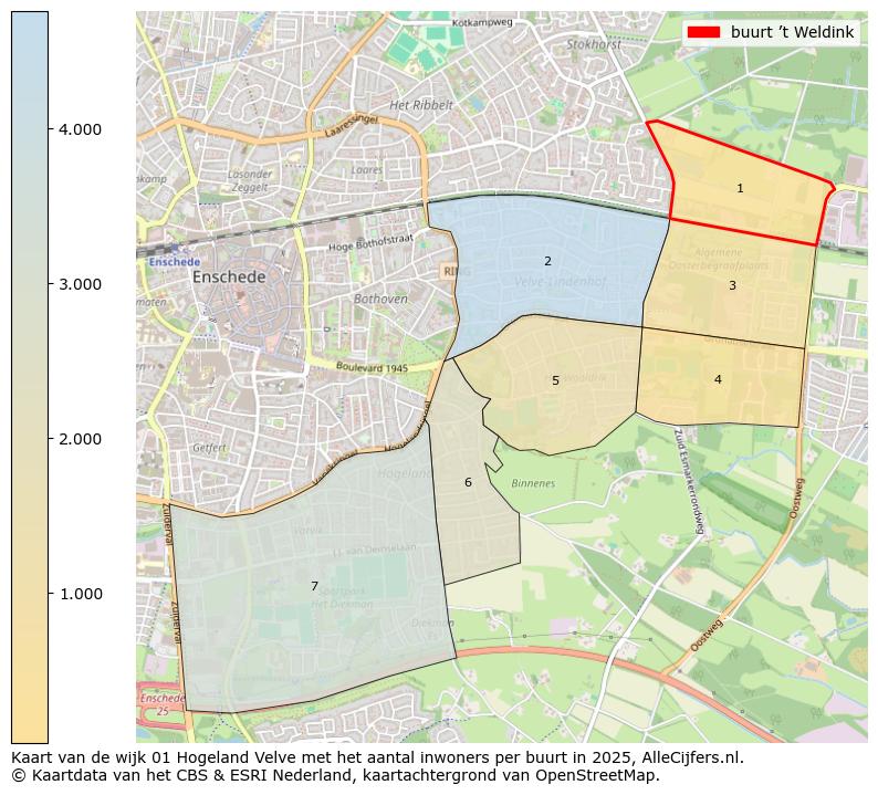 Afbeelding van de buurt ’t Weldink op de kaart.