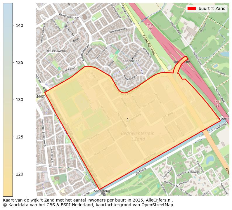 Afbeelding van de buurt ’t Zand op de kaart.
