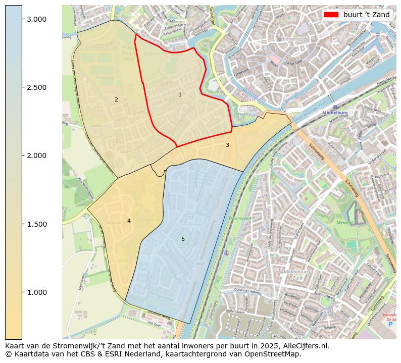 Afbeelding van de buurt ’t Zand op de kaart.