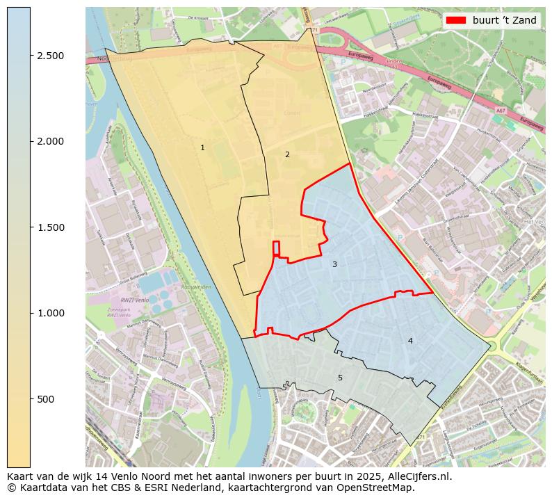 Afbeelding van de buurt ’t Zand op de kaart.