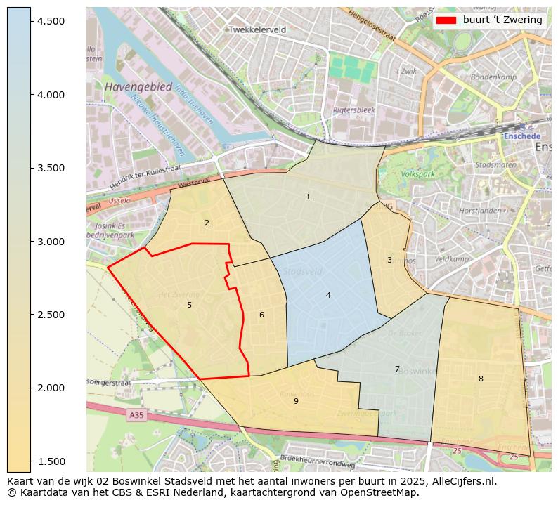 Afbeelding van de buurt ’t Zwering op de kaart.