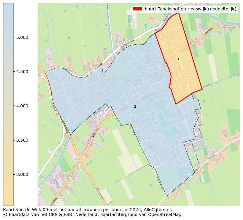 Afbeelding van de buurt Tabakshof en Heeswijk (gedeeltelijk) op de kaart.