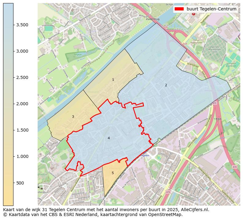 Afbeelding van de buurt Tegelen-Centrum op de kaart.